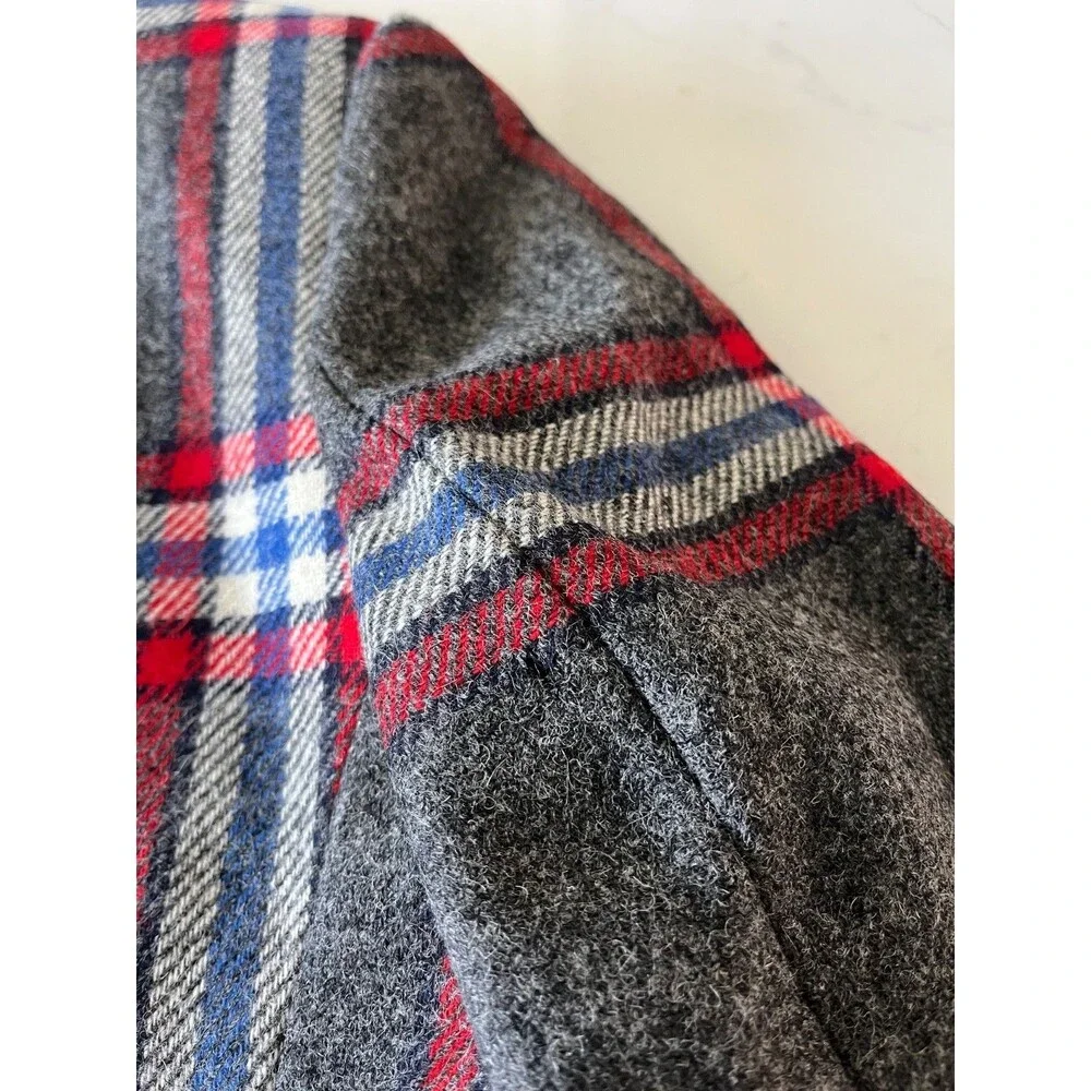 Boden British Tweed Gray Plaid 100% Wool Blazer 12 Reg - Picture 7 of 8